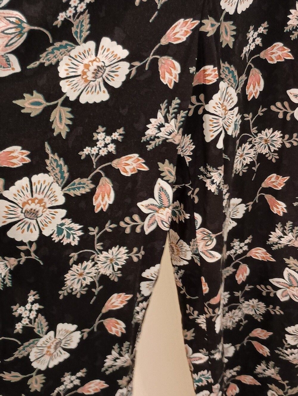 Maurices Black Floral Maxi Jumpsuit with Pink and Cream Blooms - Picture 7 of 12